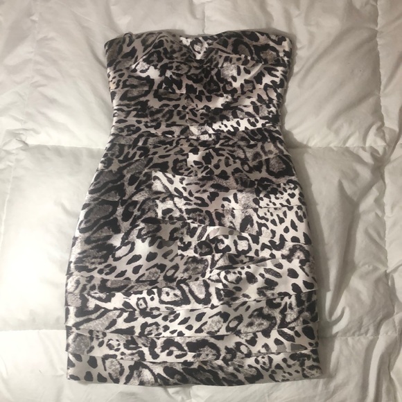 bebe Dresses & Skirts - Animal Print Mini Strapless Dress bebe